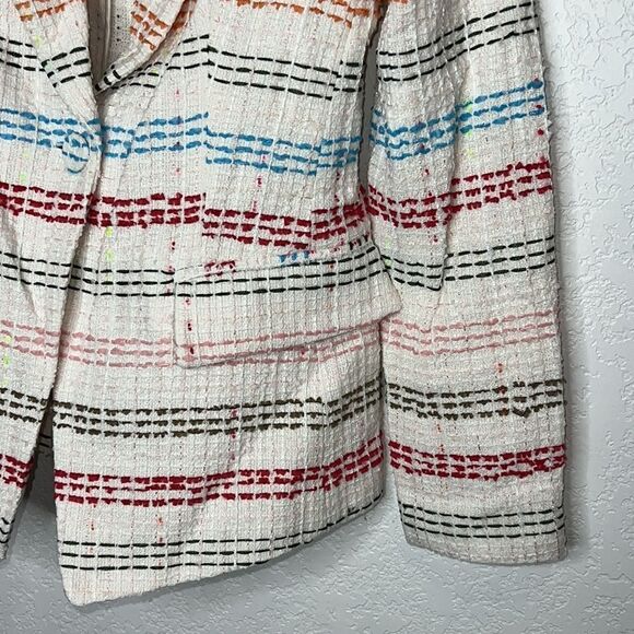 NWT Milly Avery Tweed Striped Blazer Size 2 - Picture 5 of 14